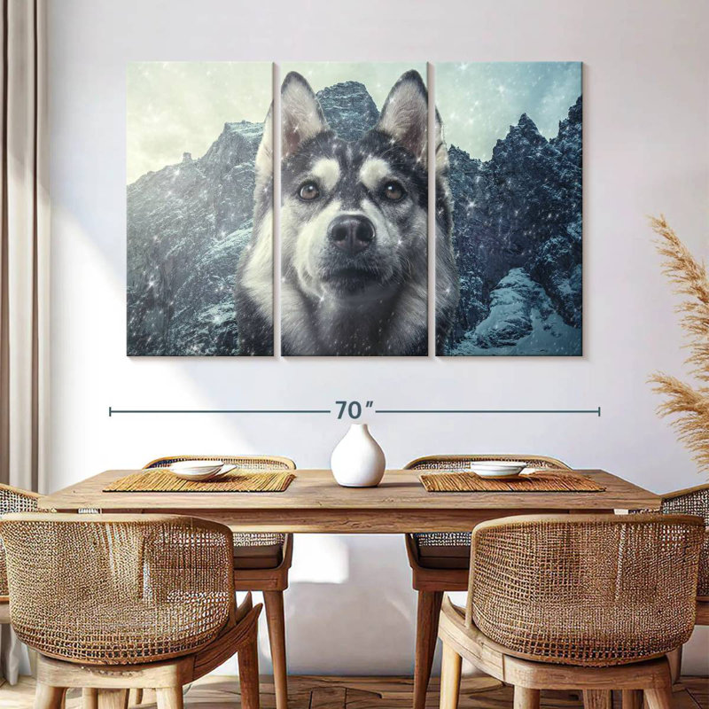 Brampt Winter Siberian Husky, 42" H x 65" W