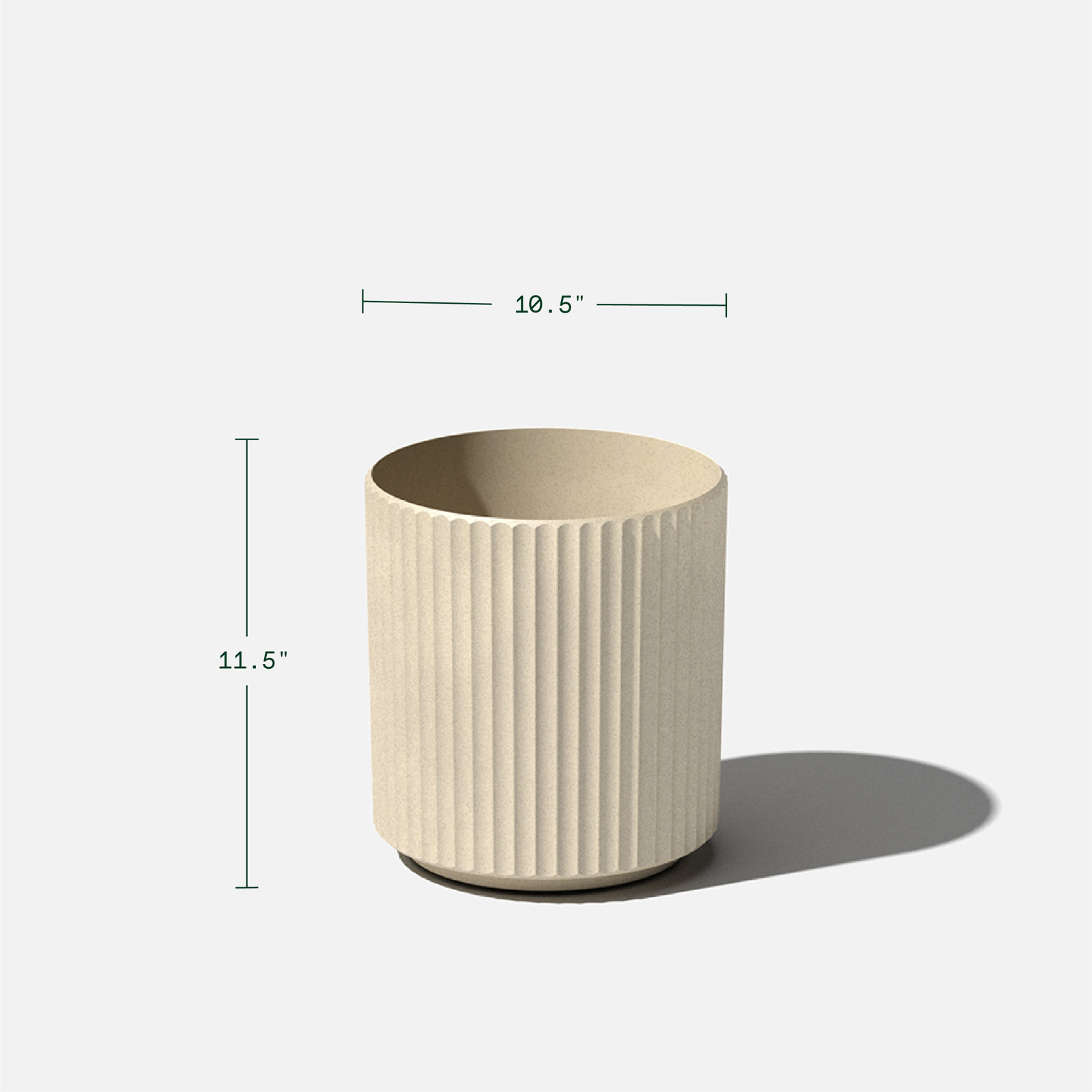 Demi Series 19" Pot Planter, 1, Sand, 11.5" H x 10.5" W x 10.5" D