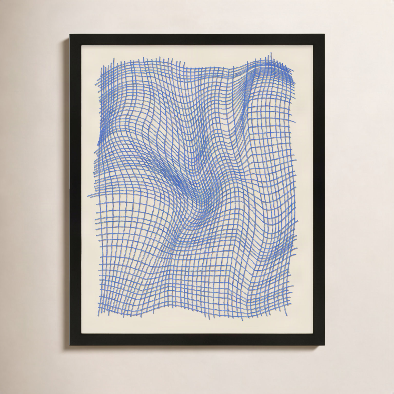 Netting 4 by Jacques Pilon, Black Single Structure Framed Paper, 30" H x 24" W x 1.25" D
