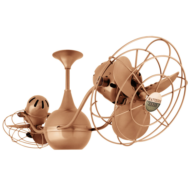 Vent-Bettina 42" Vent Bettina 6 - Blade Caged Ceiling Fan with Wall Control, Brushed Copper