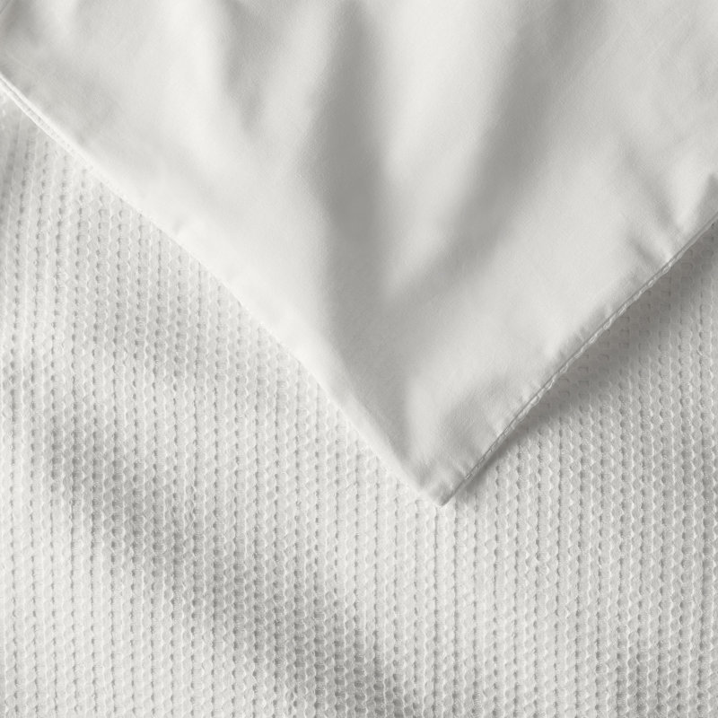 Felix Cotton Waffle Sham Set, White, King