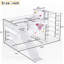 Lit mezzanine multifonctionnel en métal avec panier de basketball et glissade-588303422-588260691