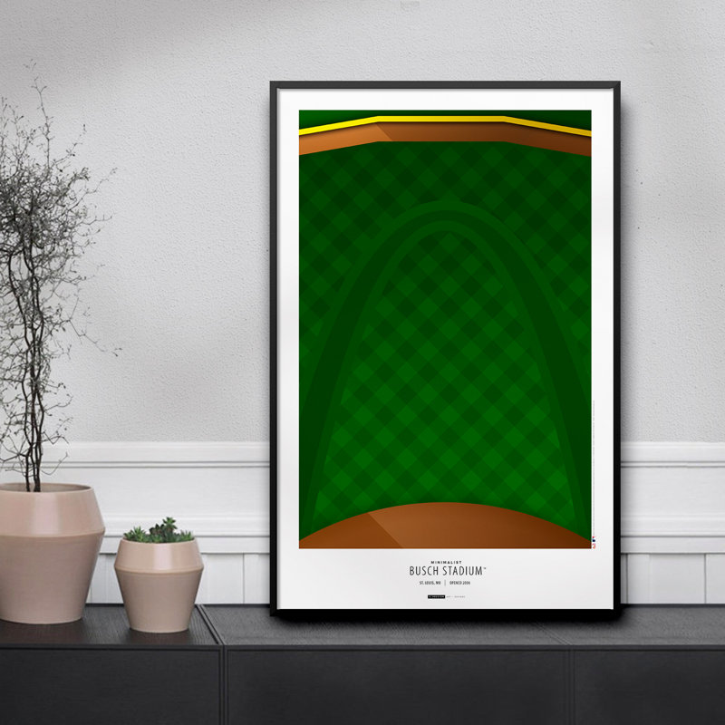 «Minimalist Busch Stadium» par S. Preston, reproduction d'art graphique sur papier sans cadre