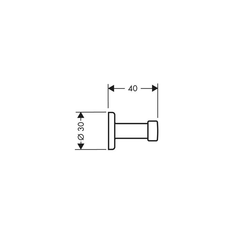 Uno Single Robe Hook, Chrome