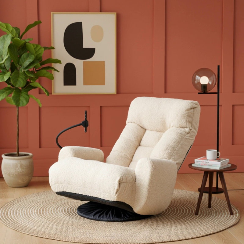Adjustable Head And Waist Game Chair, 360 Degree Rotatable Sofa For Living Room, Ergonomic Lounge Chair With Phone Holder