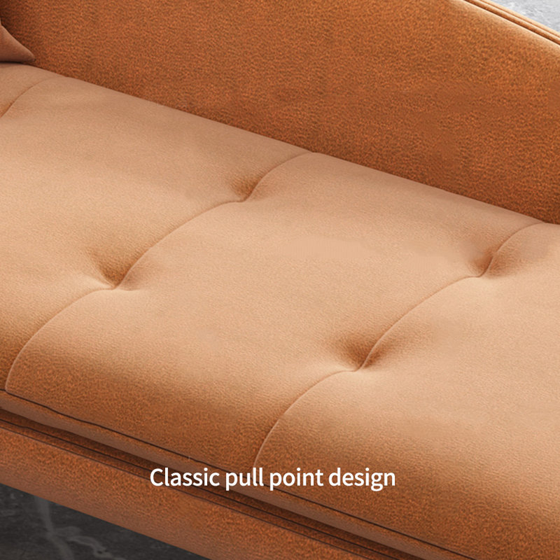 Méridiennes confortables à coussin épais Comfy, Accoudoir à gauche (vu de face), Mélange de polyester orange