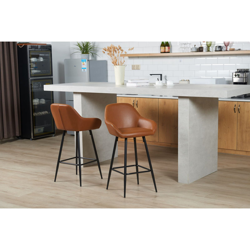 Alexis Tan Bar Stools (Set Of 2), Tan
