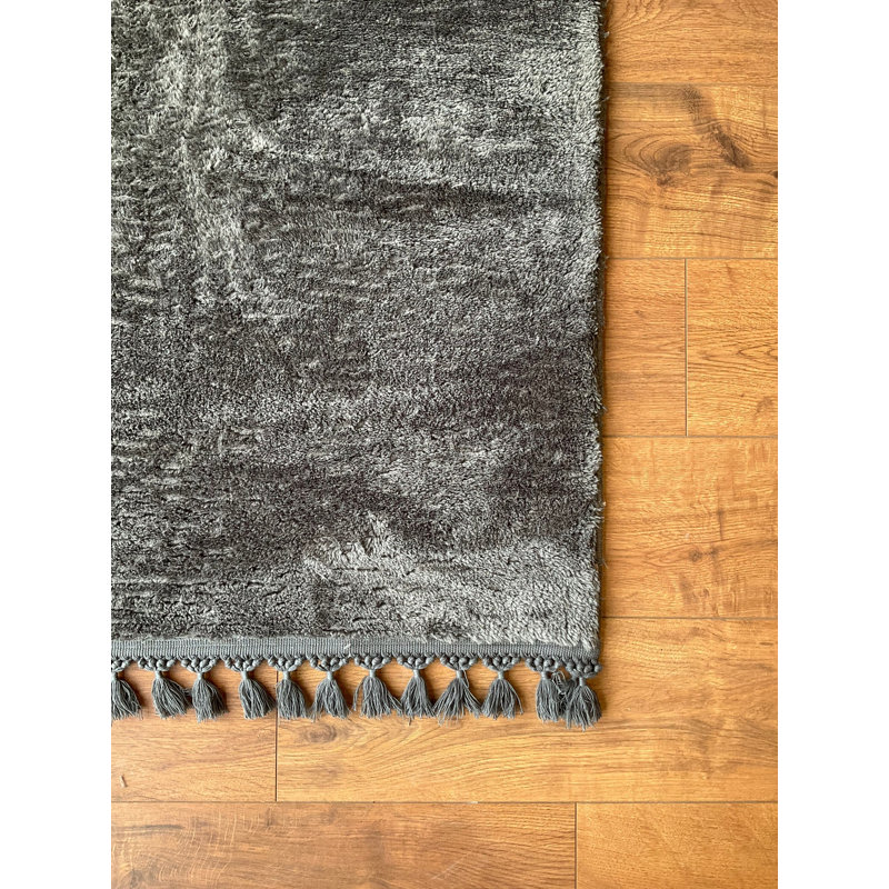 Guiseppe Premium Anthracite Carpet, 16 x 24 Inches | 100% Polyester, 0.6 Inches Thick, 22 Oz/Sq Ft | Antibacterial & Machine Washable at 30°C | Perfect for Living Room, Bedroom, and Entryway Decor