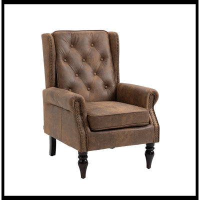 Clayden 29.33'' Wide Tufted Armchair Wood Frame Armchair, Modern Accent Chair Lounge Chair with Sturdy Wood Legs -  Alcott HillÂ®, F1F3FD0302134F31A0812163E666D586