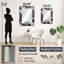 Deep Black Silver Flowers Elegance - Glam Mirror Wall Decor-991620811