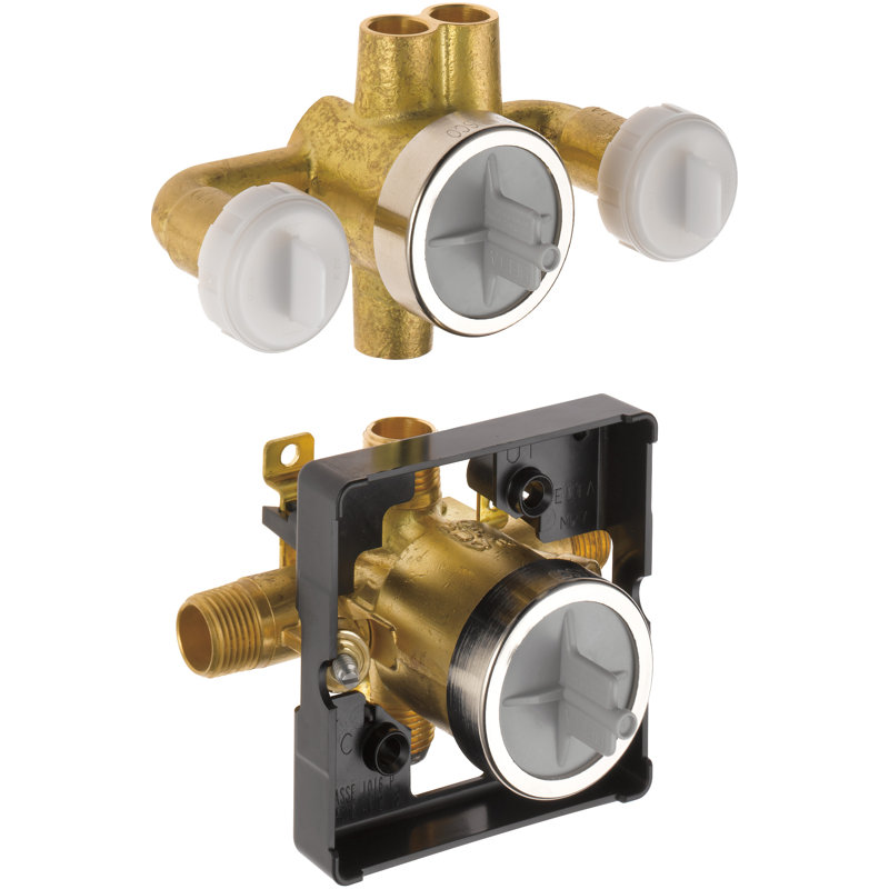 Universal Mixing Rough-In Valve with Service Stops