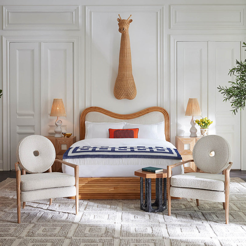 Riviera Upholstered Queen Scalloped Bed