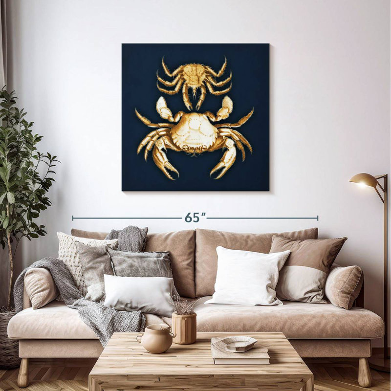 Brampt Crabs Navy, 39" H x 39" W