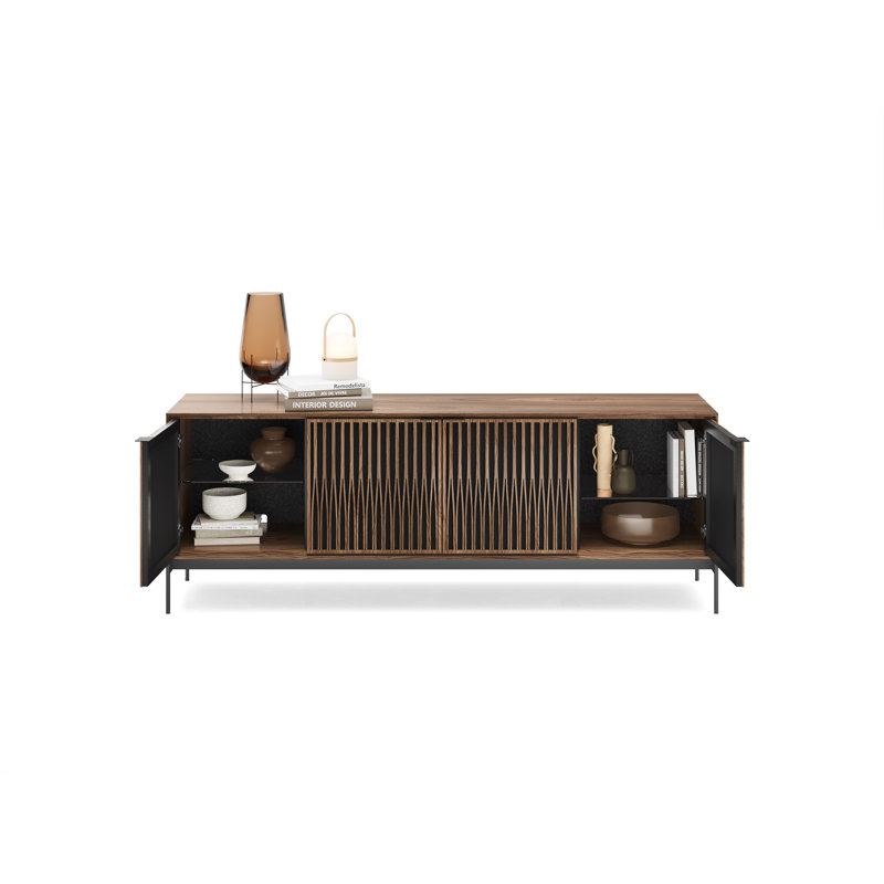 Elements - Cabinet with Console Base - Tune Door, Natural Walnut