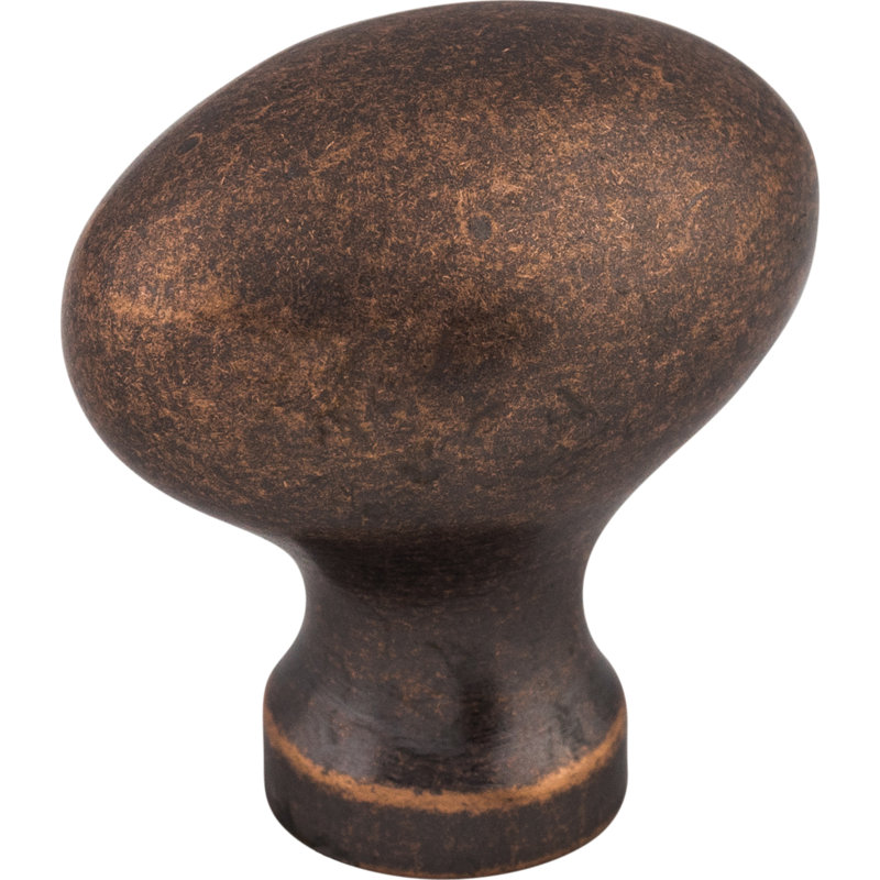 Egg 1 1/4" Length Oval Knob, Antique Copper