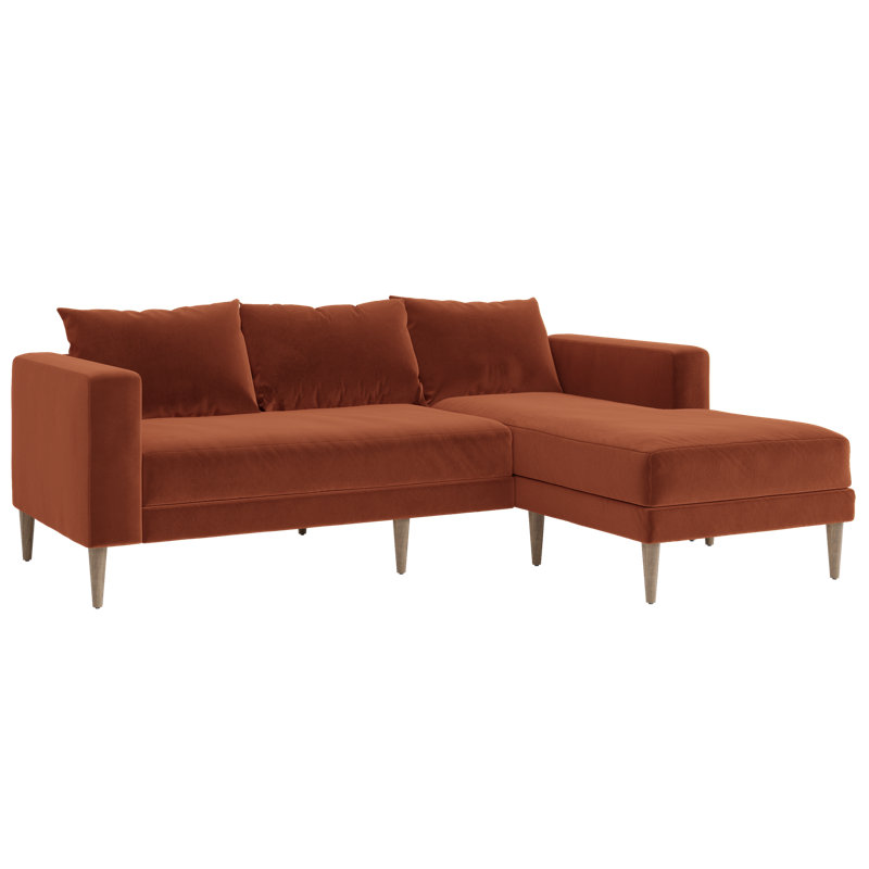 Essential Sectional, Amber Recycled Velvet, Natural