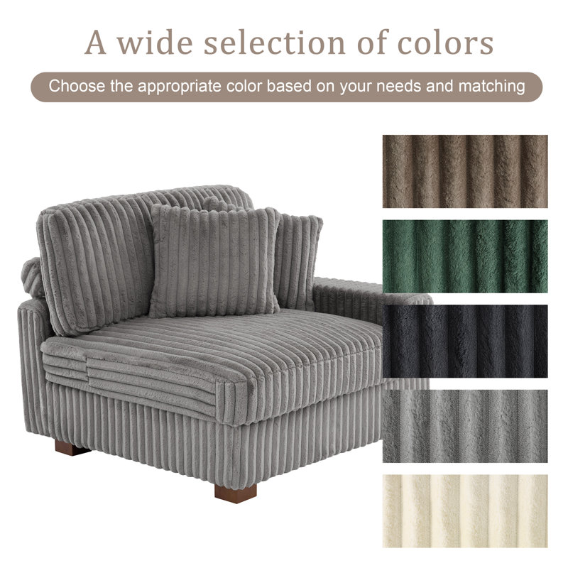 Upholstered Side Chair with Footstool, Light Grey