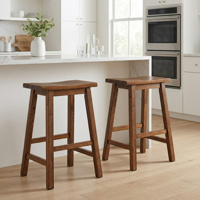 Frankline Solid Wood 23.61''H Counter Stool, 2 Pcs/Set