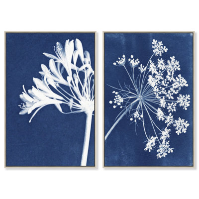 Cyan Flowers Set Set by Oliver Gal