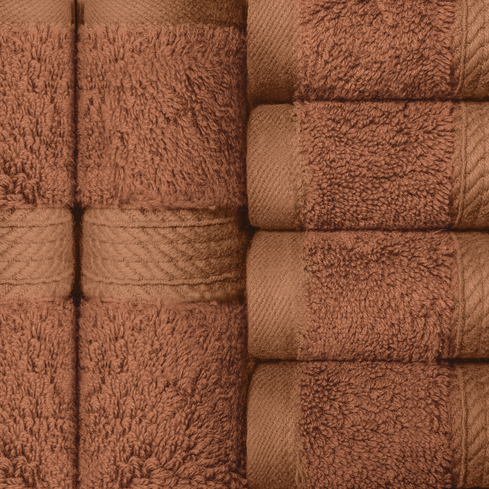 Egyptian Cotton Washcloth Set, Rust, Washcloth - 6 Pack