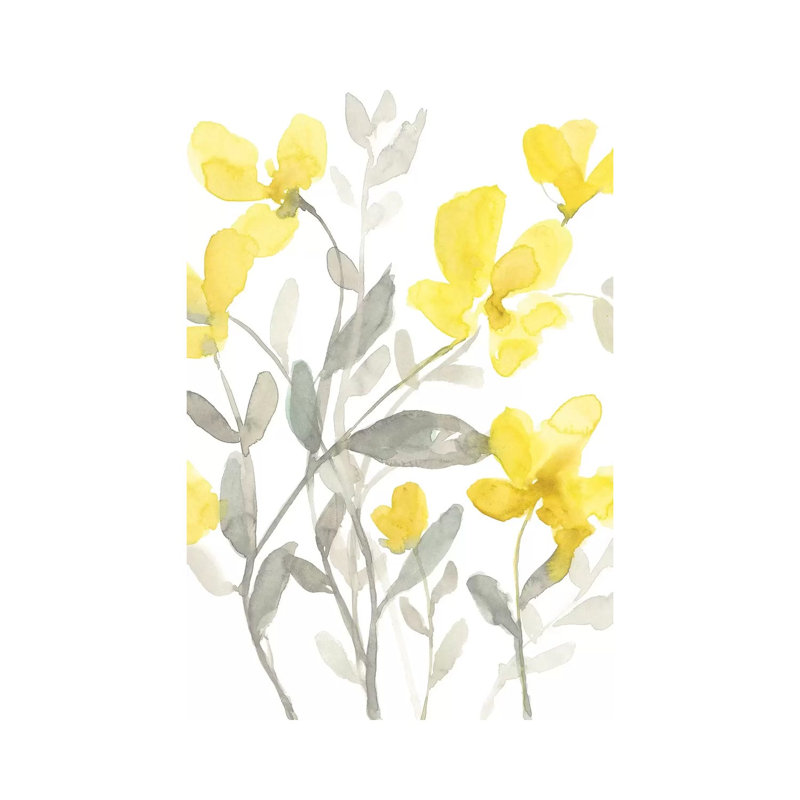 Yellow & Grey Garden II by Jennifer Goldberger - Wrapped Canvas Gallery-Wrapped Canvas Giclée, 20.32 cm H x 30.48 cm W