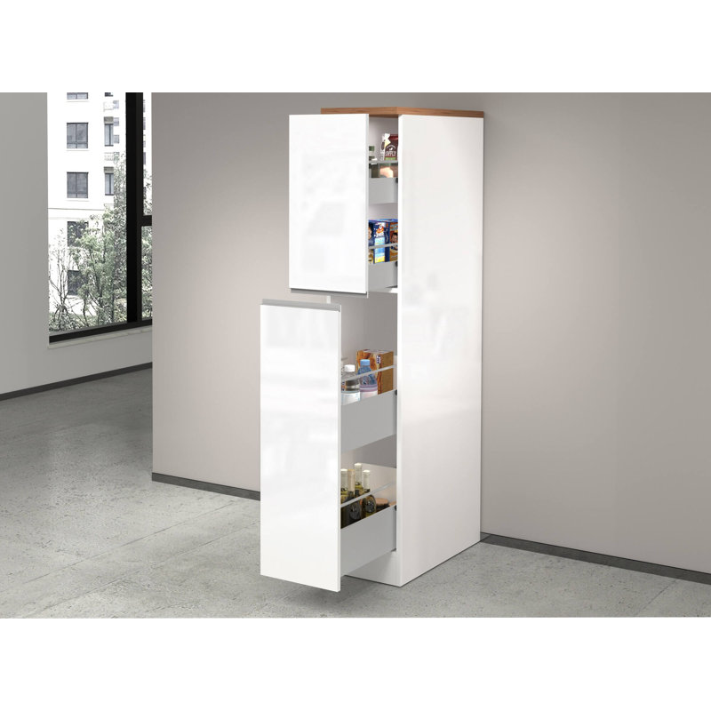 Allanson 165cm Kitchen Pantry, Glossy White/Oak