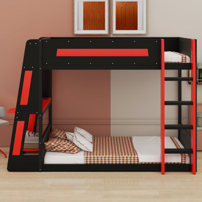 Lit superposé en bois avec bureau