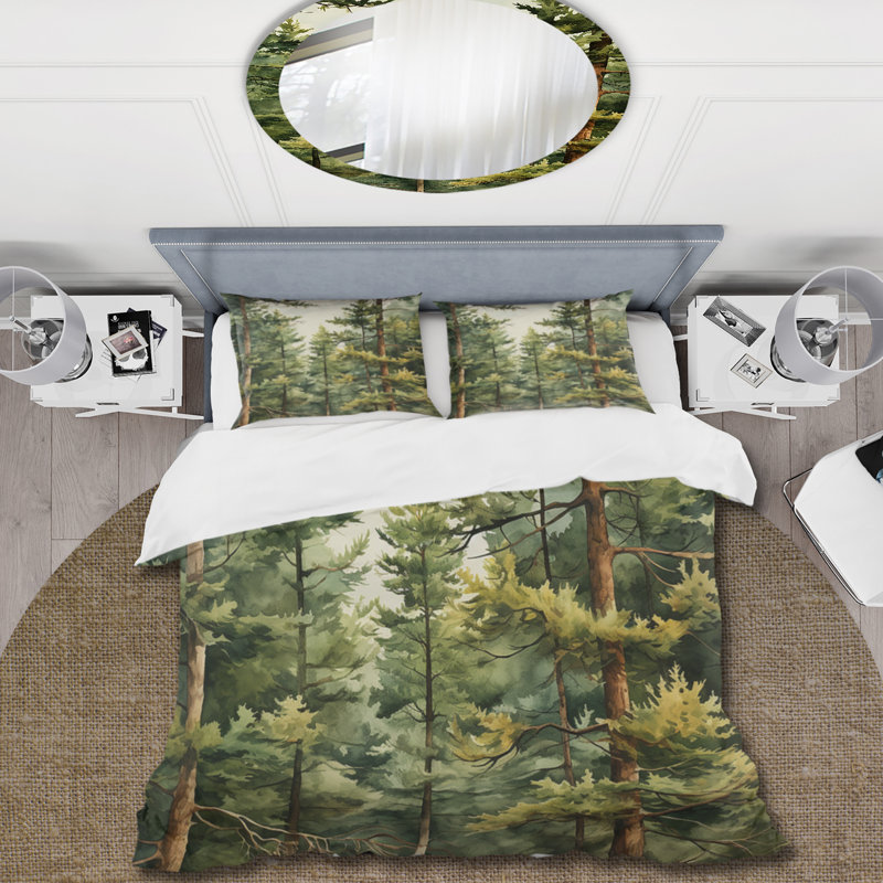 Ensemble de housse de couette en microfibre / polyester Pine Tree Symphony II