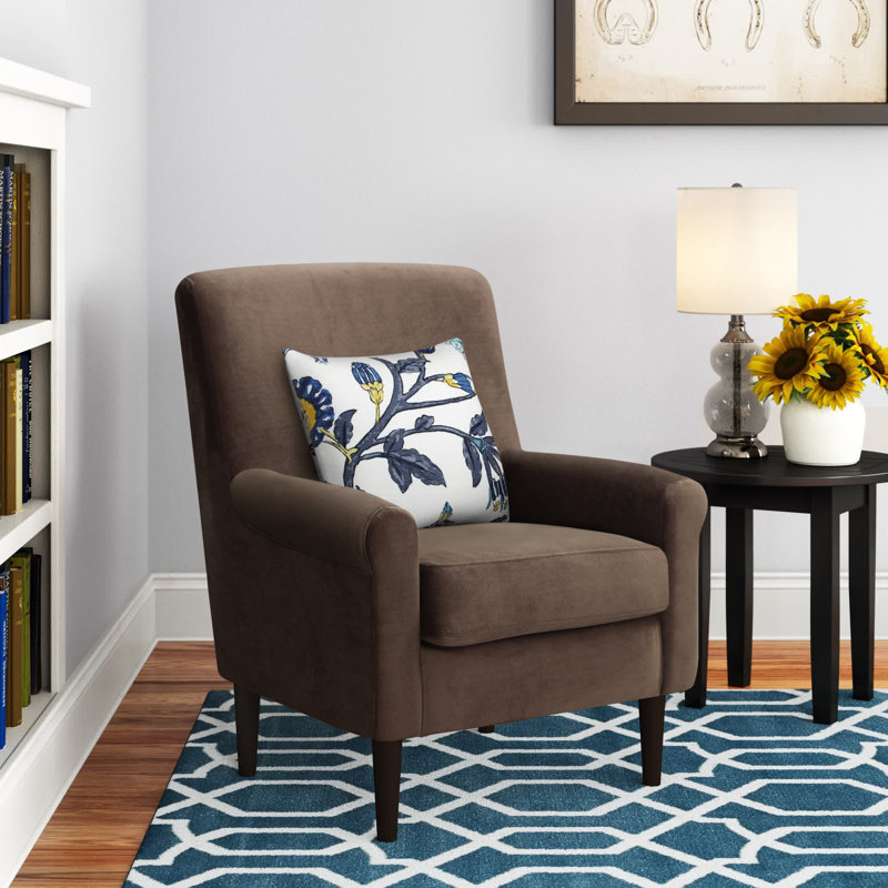 Ronald Upholstered Armchair, Brown Polyester Blend