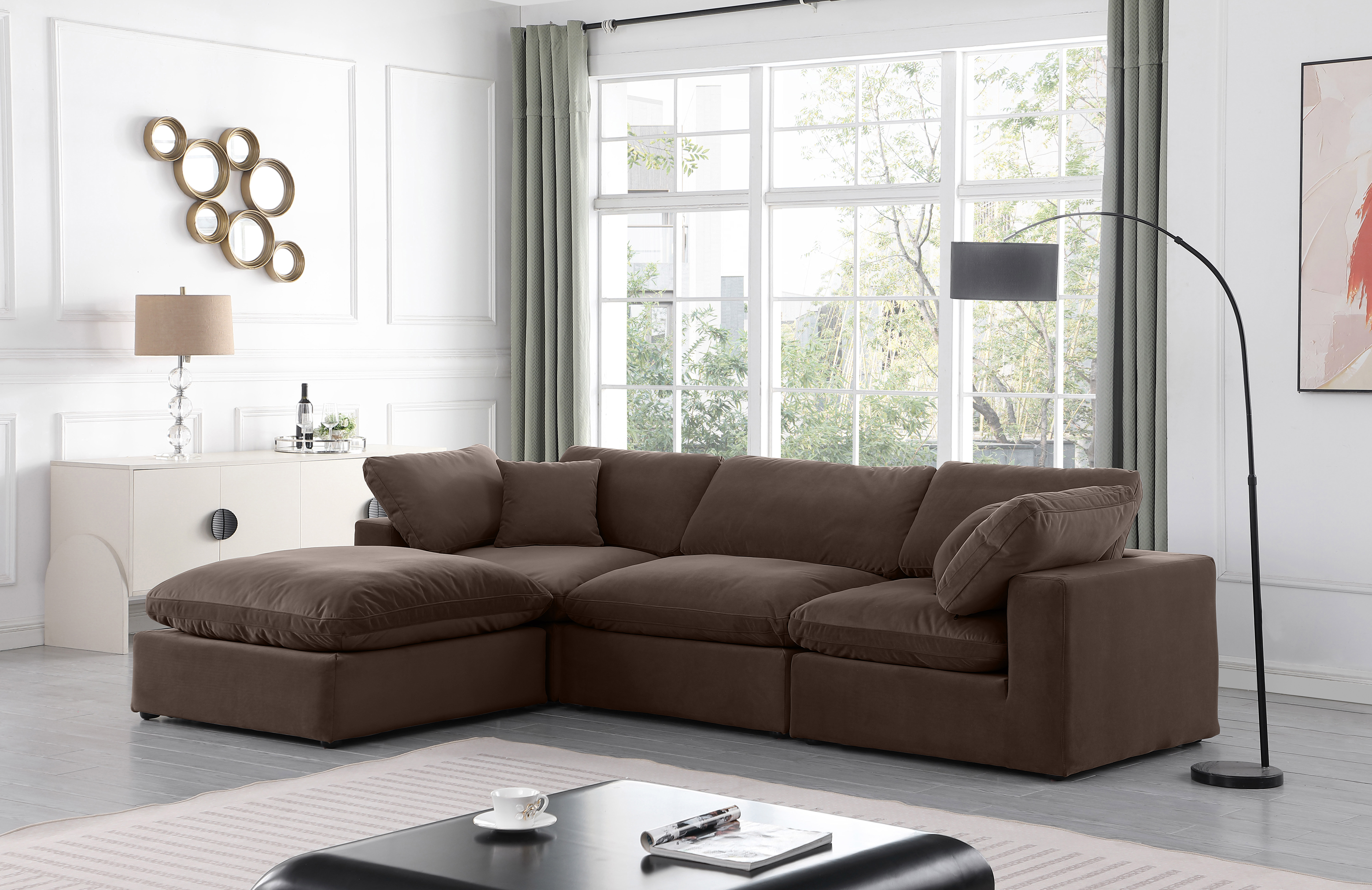 Itala 4 - Piece Velvet Sectional