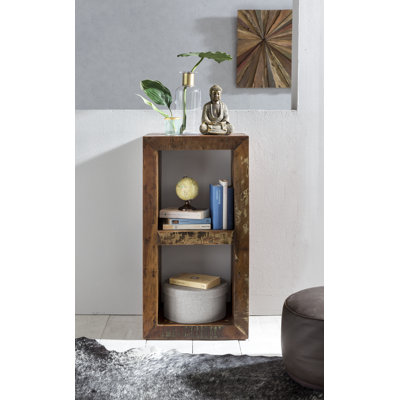 Sagatov 90cm H x 45cm W Solid Wood Cube Bookcase