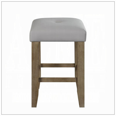 Tabourets gris et chêne à hauteur de comptoir (ensemble de 2)