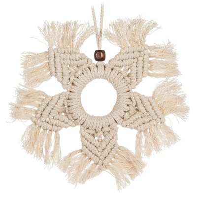 Décoration macramé flocon de neige