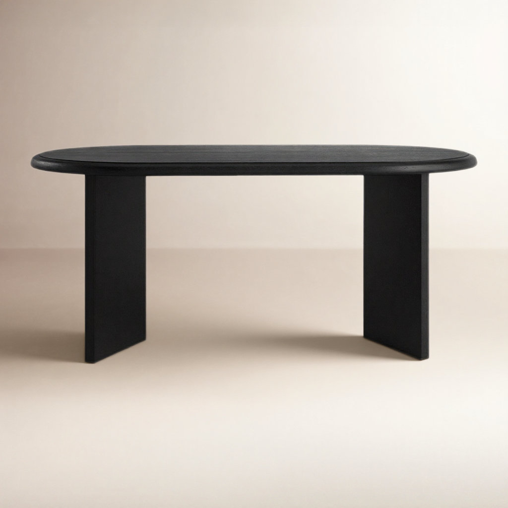 Brix 72'' Oval Dining Table, Matte Black