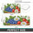 Berry Basket and Wildflower Print 2 Piece Kitchen Rugs, Country Kitchen Decor