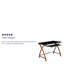 Glass Computer Desk with Pull-Out Keyboard Tray and Crisscross Frame-129960745