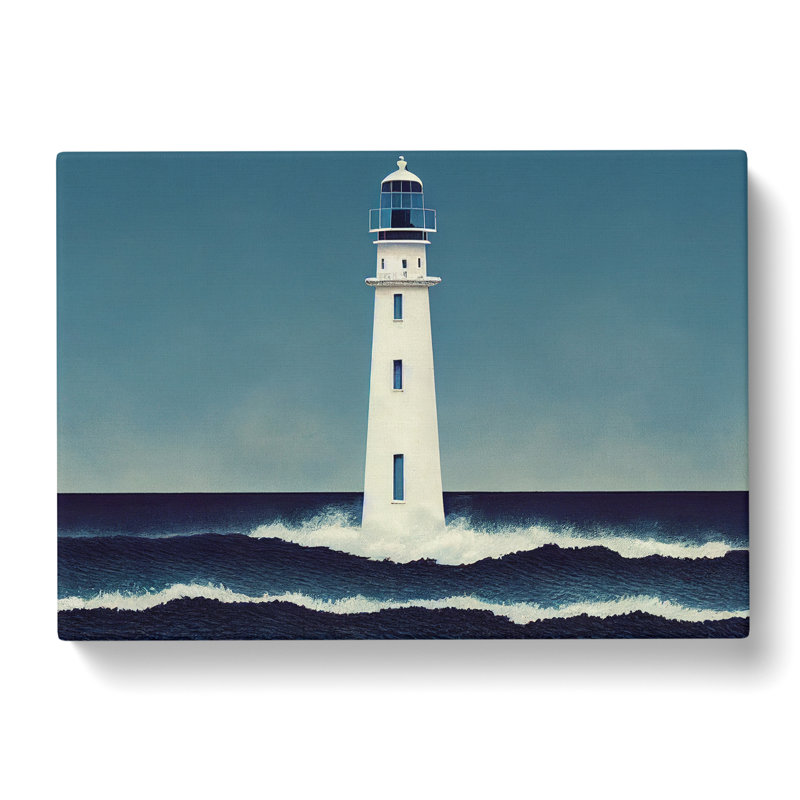 XXX-H1022-WF-7167X Pretty Lighthouse - Wrapped Canvas Print, 35cm H x 50cm W x 3cm D