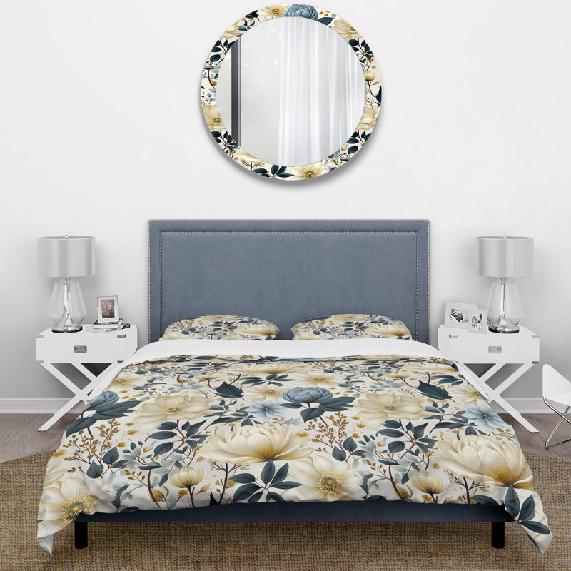 Literie Whispering Flora, Housse de couette simple + 1 taie décorative stan