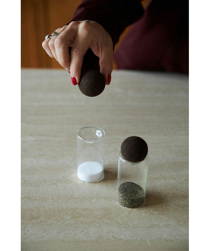 Ensemble salière et poivrière en verre