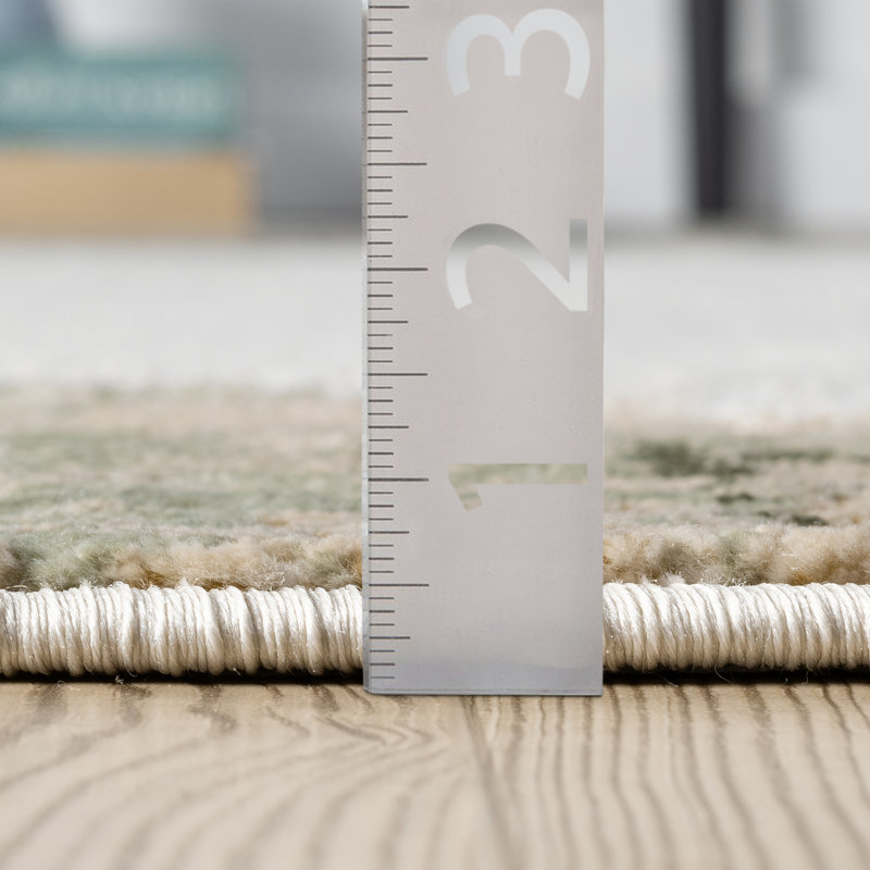 Abani Rugs Meidinger Beige with Green Border Area Rug, Rectangle 7'9" x 10'2"