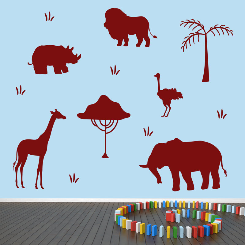 Adhésif décoratif safari africain, Rouge