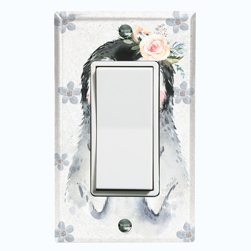 Plaque murale mignonne avec interrupteur à bascule 1-pingouin
