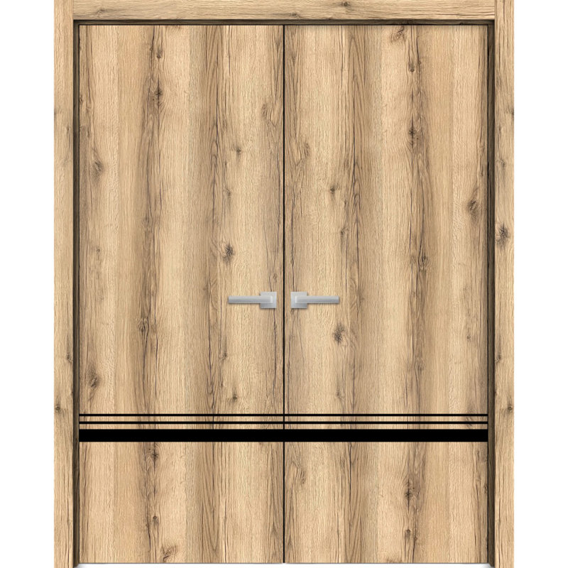 Portes françaises en bois massif massif, Chêne, 36 po x 80 po