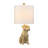 Gold Resin Boxer Dog Table Lamp With Linen Shade