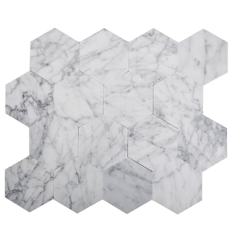 10.25" x 10.25" Marble Mosaic Wall Tile
