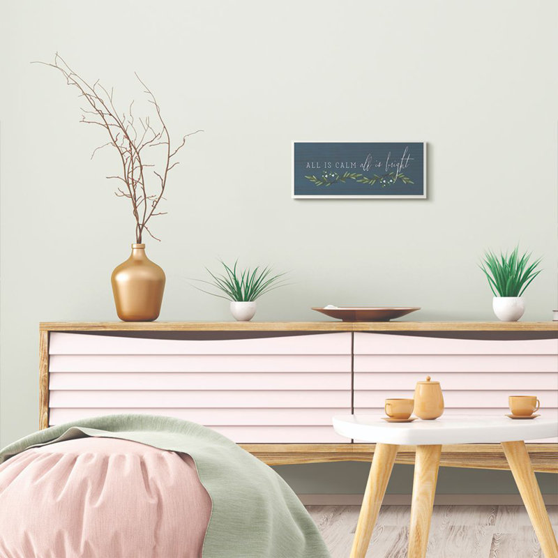 «All Is Calm», impression d'art textuel, Plaque murale, H 7 po x l 17 po x P 0,5 po