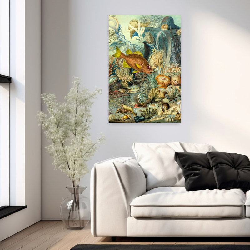 Dessous de surface, art mural rétro classique, H 36 po x l 24 po