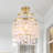     3-lights Shell Ceiling Light Fixtures Modern Brass Gold Semi Flush Mount Ceiling Light