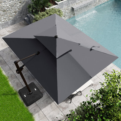 11' X 9' Rectangular Cantilever Umbrella with Weighted Base