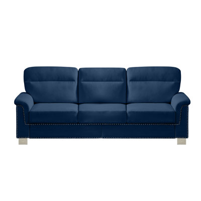 80" Modern 3-seater Upholstered Couch With Nailhead Trim For Living Room, Bedroom, And Office